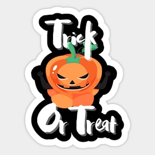 Scary Trick or Treat Pumpkin Sticker